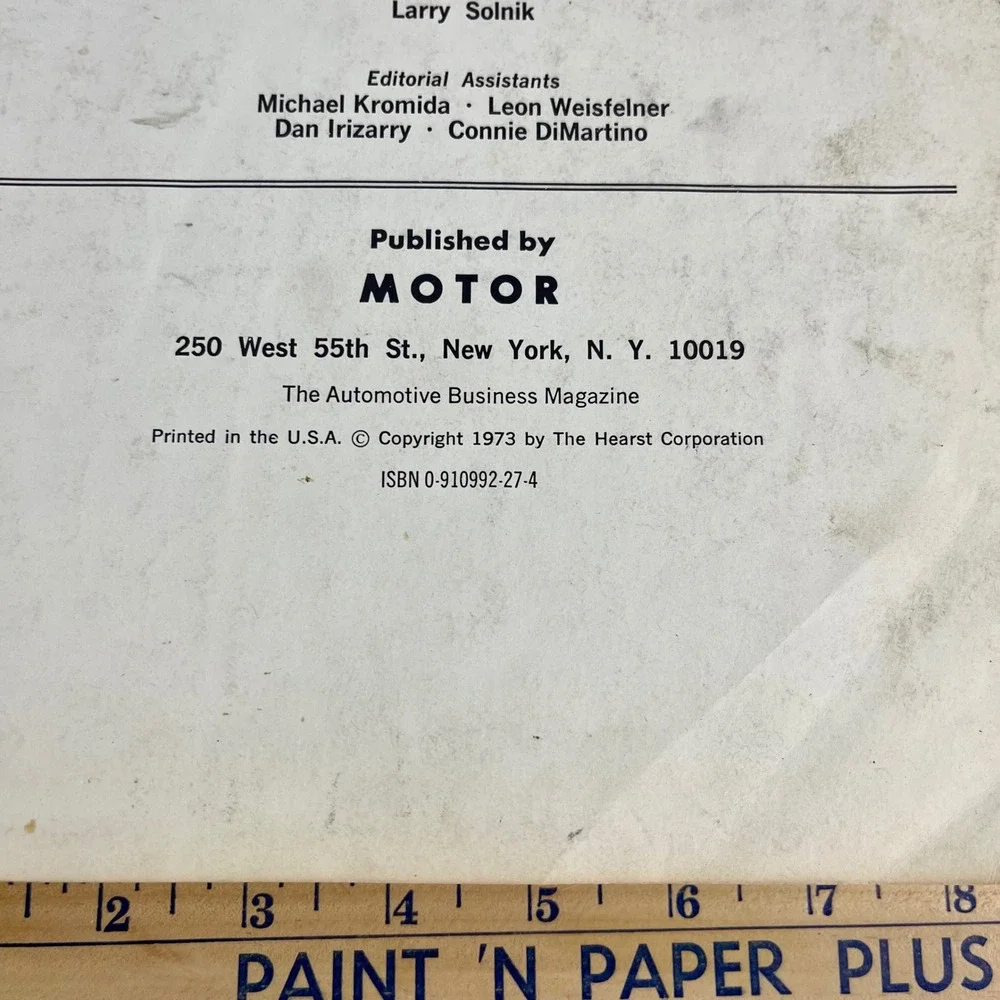 Motor Auto Repair Manual 1974 37th‎ Edition 1968-1974 Models ISBN 09109